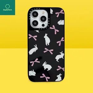 【BopBeTech】US-STOCK Casetify case suitable for iphone 14 15 pro max, 14 15 pro--- Mirror Bow Bunny Phone Case Accessories Protection