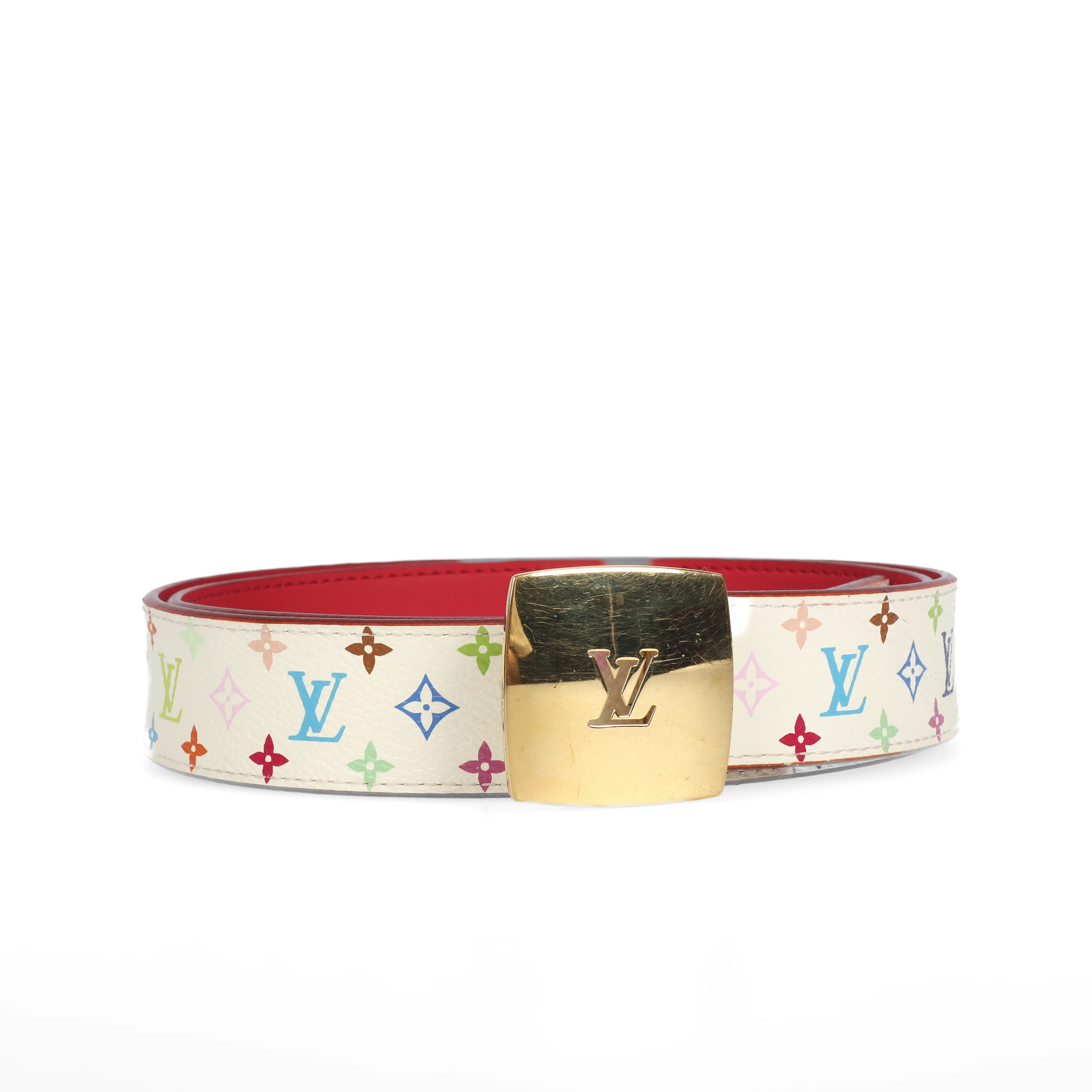 Pre-owned Louis Vuitton Monogram Multicolore Coated Canvas Belt 49901864