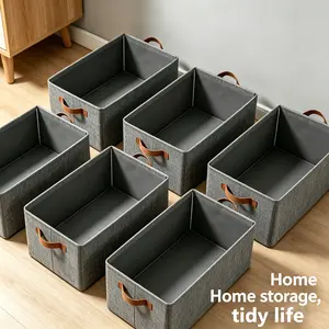Storage Bins Large CapacityCloset Organizer System,Sturdy Foldable Storage boxes for Organizing Clothing,Sheets,Books - Shelf Organizer Shelves Basket storage Bin, Organizing Baskets for Shelf,Utility Room,  makeup storage organizer,6 pack Bag   Cordless