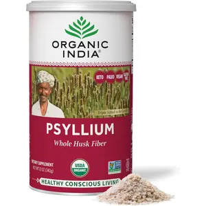 Organic Psyllium Herbal Powder - Whole Husk Fiber, Healthy Elimination, Keto Friendly, Vegan, Gluten-Free, USDA Certified Organic, Non-GMO, Soluble & Insoluble Fiber Source - 12 oz Canister