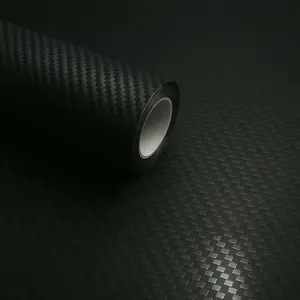 RockRose 3D Matte Black Carbon Fiber Vinyl Wrap
