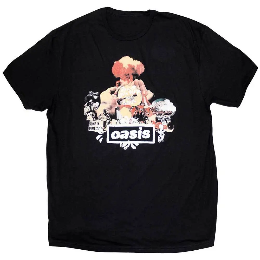 Oasis Atomic Collage T-Shirt Black Premium Cotton Band