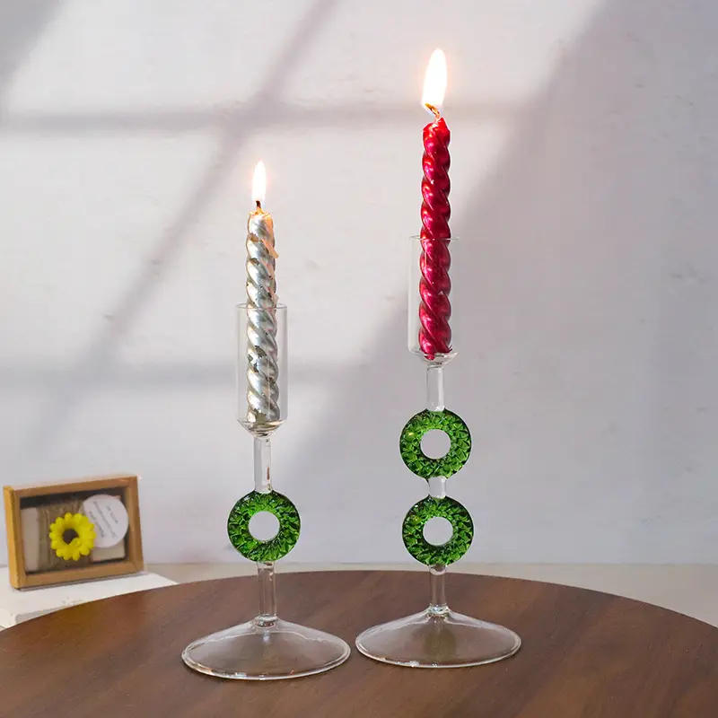 Glass Candlestick Garland Candlestick Color retro home candlestick home decoration ornaments Glass Candle Holder