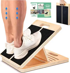 Slant Board for Calf Stretching, Adjustable Portable Wooden Incline Board for Calf Stretcher with Training Poster, 300 Lbs Weight Capacity Calf Stretch Wedge for Leg Exercise, Squat & Physical Therapy TikTokShopBlackFriday
