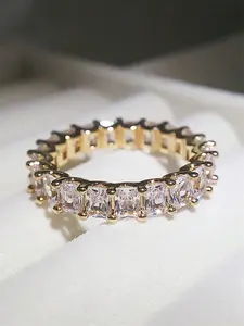 1 PC Gorgeous Cubic Zirconia Stackable Engagement Ring For Women For Wedding Engagement Party Jewelry Valentine's Day Gift