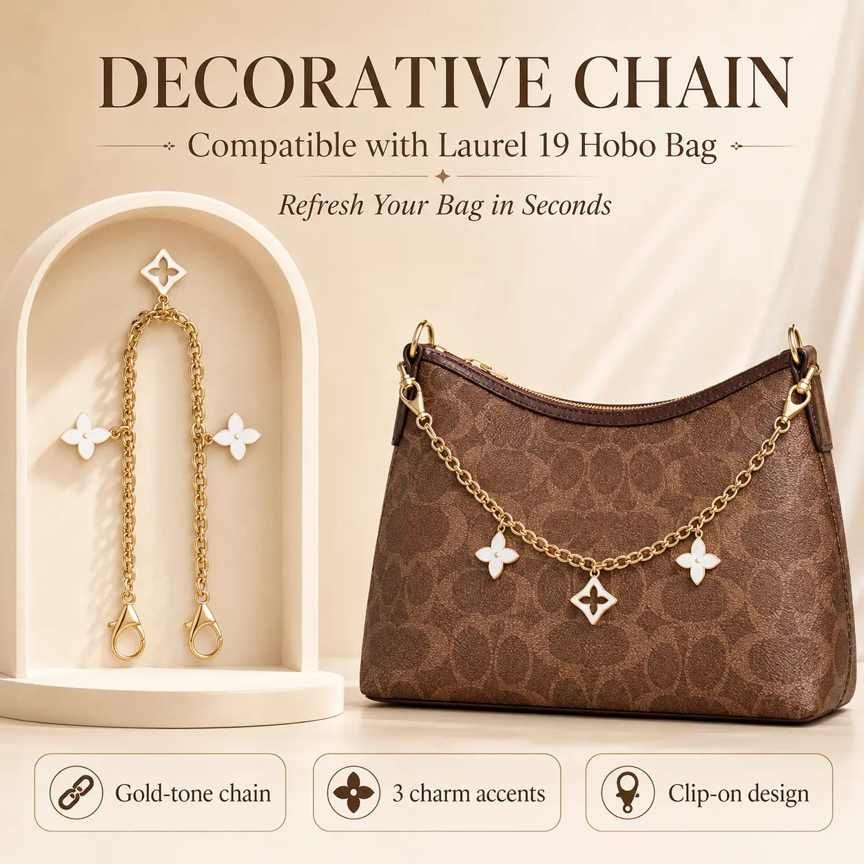 Fashion       Detachable  Extender  Handle Replacement  FloralJewelryDecoration Charm DIY  Accessories for Handbags Shoulder  Crossbody Handbag Accessory  Decorative  versato te versatile  Enamel Flower Charm   Strap chain charm rhinestone phone acrylic