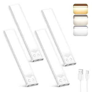 Closet Lights, Under Cabinet Lights with Motion Sensor, USB Rechargeable Night Lights with 3 Color Temps, Portable LED Wall Sconce Strip Lights, Dimmable Wireless Closet Lights with Warm & Cold Lighting, Warm Home Decor, Easter Sunday Gifts for Mother