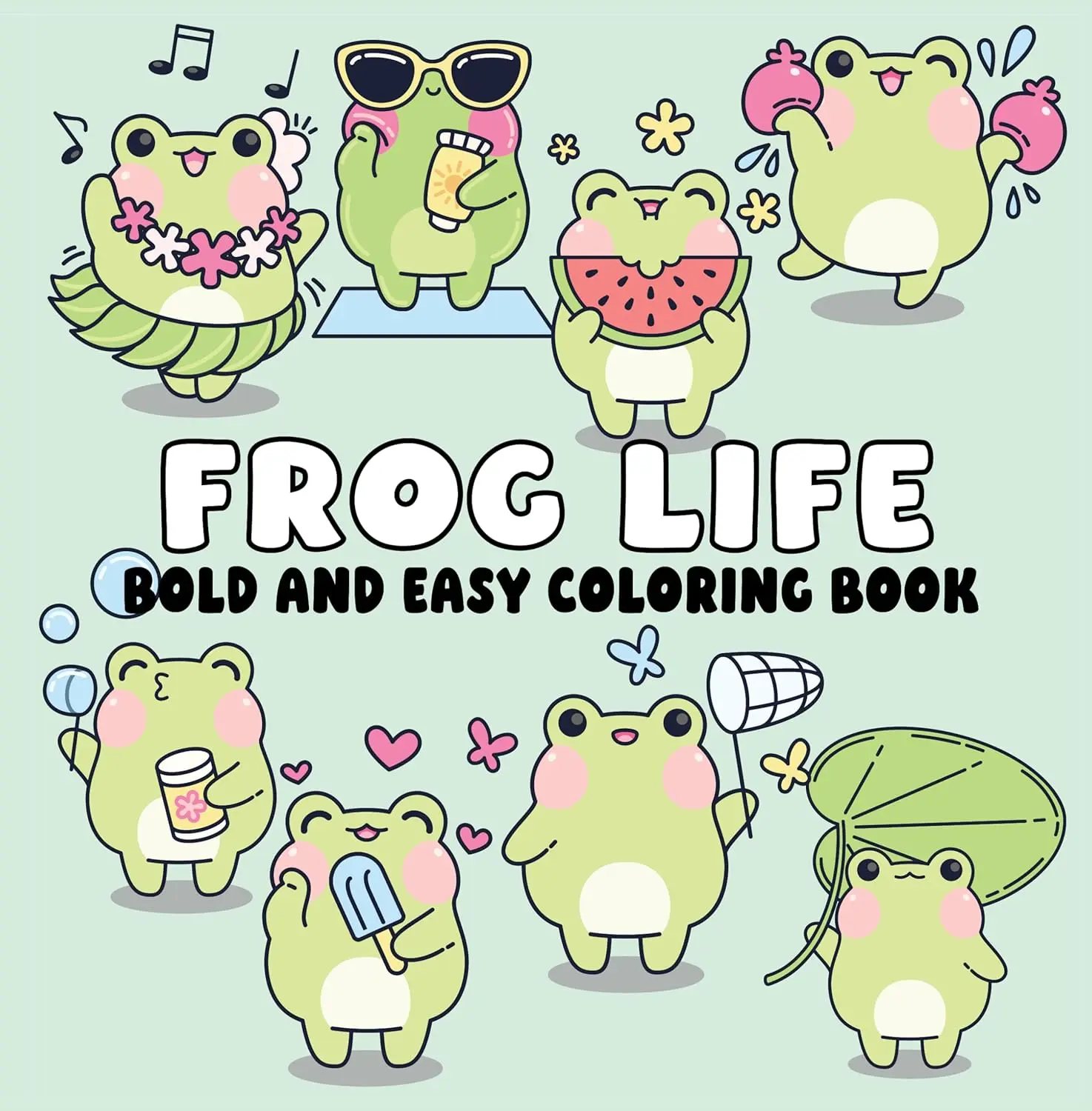 Page Publications Frog Life Coloring Book (Paperback) - Bold Designs, Charming Frogs, Marker-Friendly Paper, Lily Pads, Relaxing Creative Stress Relief Craft Activity Book