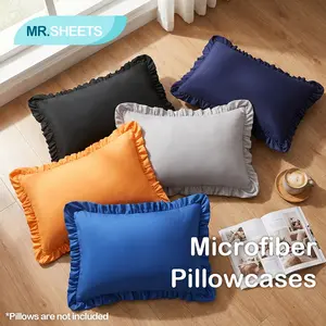 [Memorial Day Sale]NTBAY 2pcs Ruffle Microfiber Pillowcases, Ultra Soft Breathable Ruffled Pillow Covers, Elegant Decorative Bedding Essentials with Envelope Closure