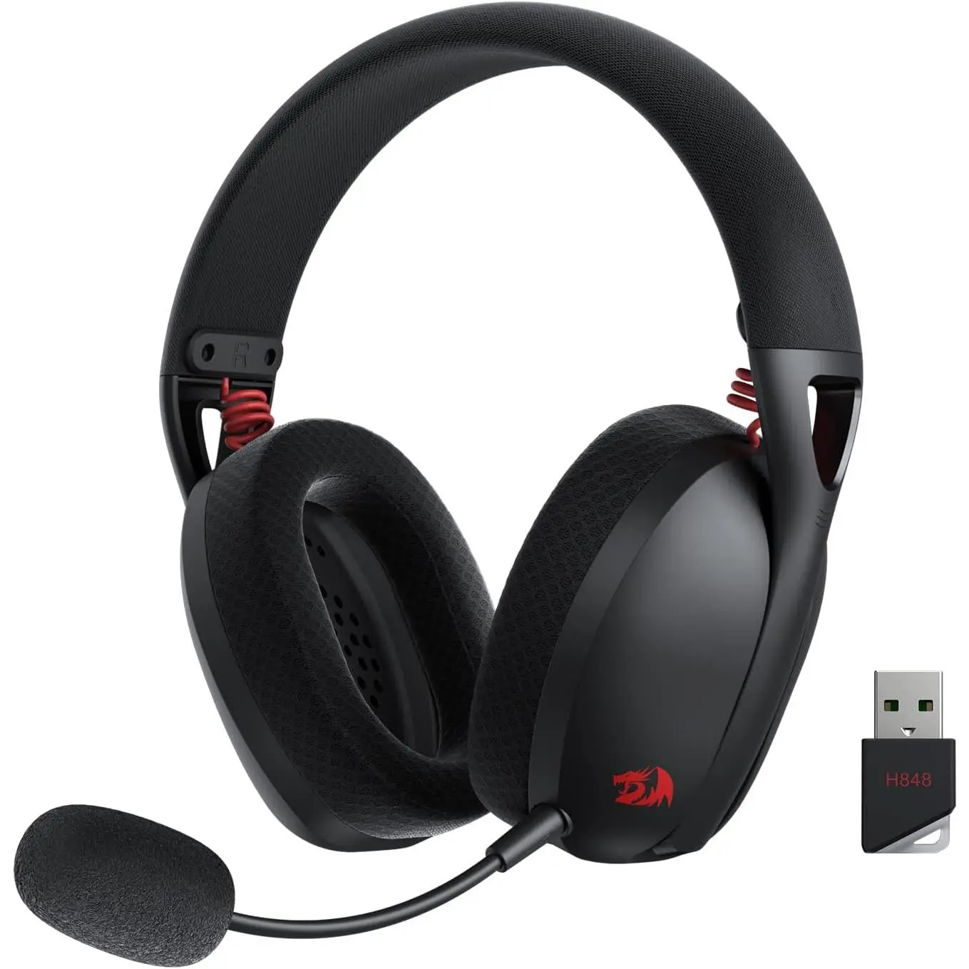 Redragon H848 BT Wireless Gaming Headset - Lightweight Gaming Accessories - 7.1 Surround Sound, 40MM Drivers, Detachable Microphone - Multi-Platform Headphones for PC, PS5/4/3, Switch,summerwins
