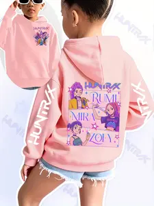 Children Kpop Demon Hunters Korean Series Hoodie, Graphic Hoodies, Graphic Team Hoodie, Spring & Fall Fashion Comfortable Cartoon Print Sweatshirt, Christmas Gift, Casual Wear