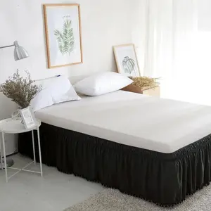 Elegant Comfort Bed Skirt with Elastic Wrap - Tassel Pompom Fringe Ruffle, 16 Inch Drop, Microfiber, Easy Fit Around Style