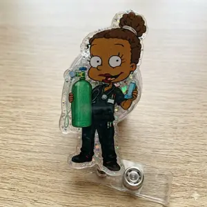 Respiratory Therapist RT Acrylic Badge Reel Retractable ID Holder For RT Students, Lung Specialists, And Healthcare Professionals