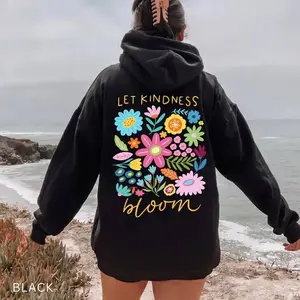 Let Kindness Bloom Hoodie, Mental Health Shirt, Be Kind Retro Flower Hoodie, Floral Kindness Shirt, Aesthetic Womens Sweatshirt, Trendy Gift