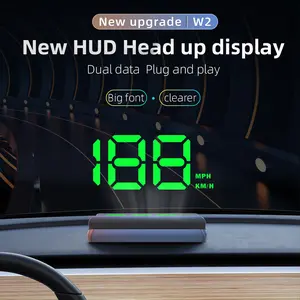 W2 HUD Head Up Display GPS Universal Car Supplies Speedometer KMH Type-c USB Cable Dual Data Plug and Play Intelligent Display