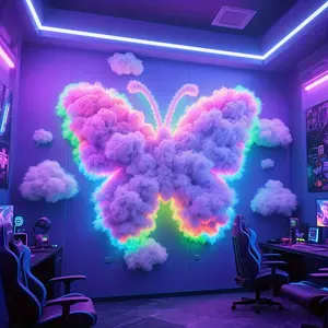RGB Cloud Light DIY Thunder Effect USB Powered Easy Installation for Bedroom Living Room Game Room Cafe Music Sync Flashing Christmas Dj Party Neon Accent Lights