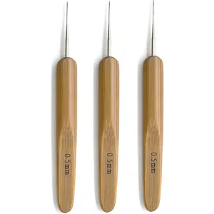 , 3 Pack Crochet Hook Dreadlock for Hair 1 Lock  with  Handles Dreads Braid Craft (0.5 mm Diameter)