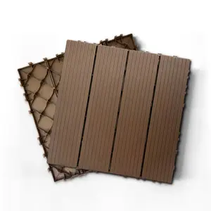 Plastic Composite Deck Tiles Set of 35pcs, Composite Decking Resist Rust, Water, Weather, Indoor&Outdoor, Easy to DIY & Maintain, Ideal for Patios, Balconies, Rooftops, Decks, 12x12in