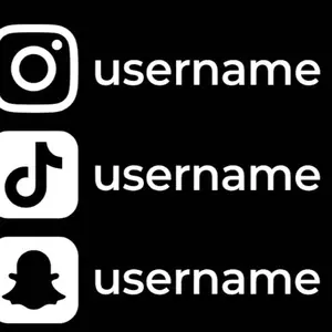 custom social vinyl decal for car window (message me for username customization)