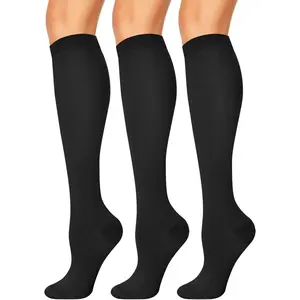 3 Pairs Compression Socks  Women & Men 15-20 mmHg,Best Support  Cycling Athletic Hiking Running