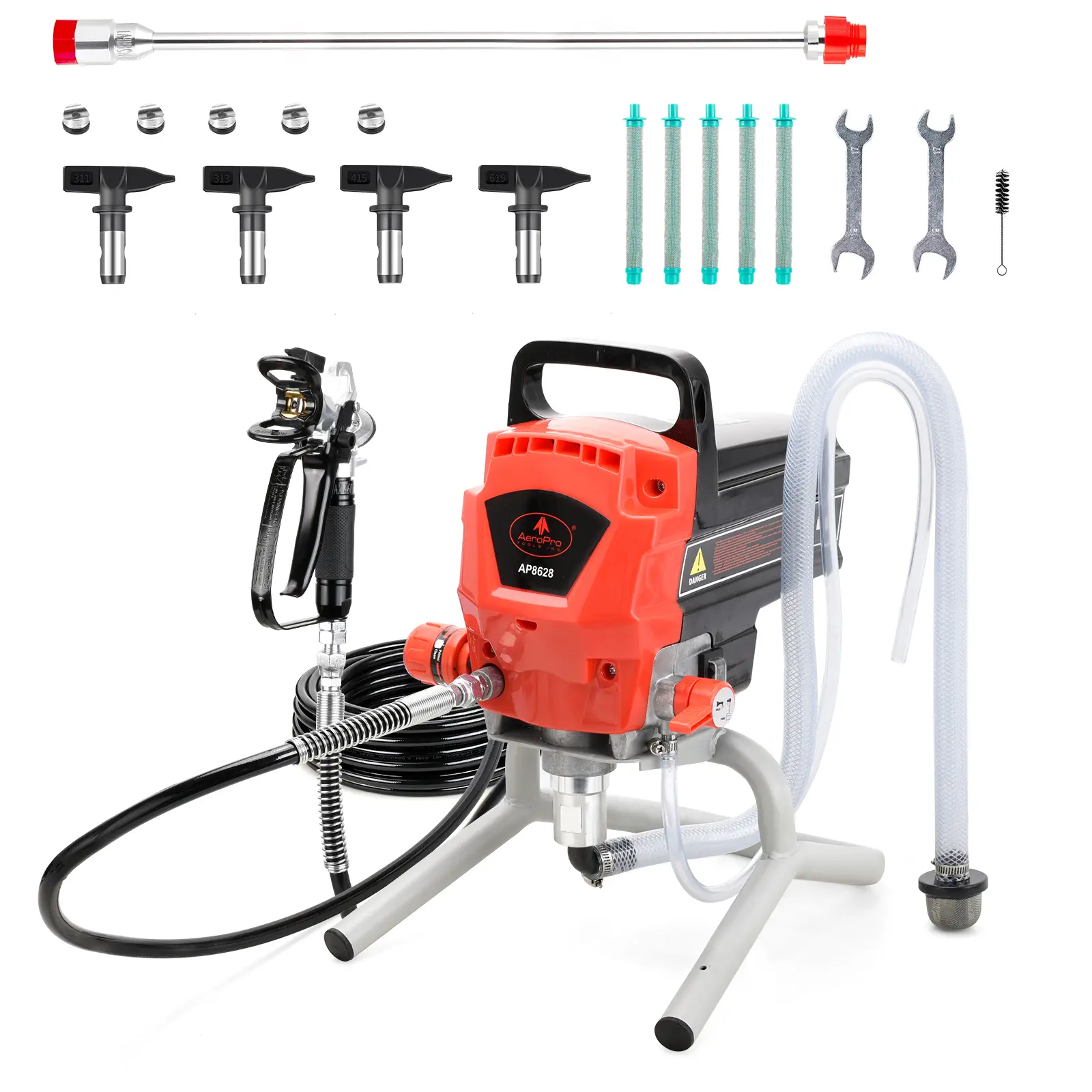 Aeropro Tools Airless Paint Sprayer, 950W 3300PSI 0.52GPM High Efficiency, Thinning-Free with Minimal Overspray, with Tip Extension & Tip Sets, for Exterior & Interior House Painting, Walls, Home DIY Projects accessory