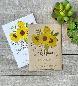 25 Customizable Sunflower Seed Packet Event Favor for Weddings, Funerals, Promotions, Showers, B2B marketing, Promotions, Birthday, Earth Day