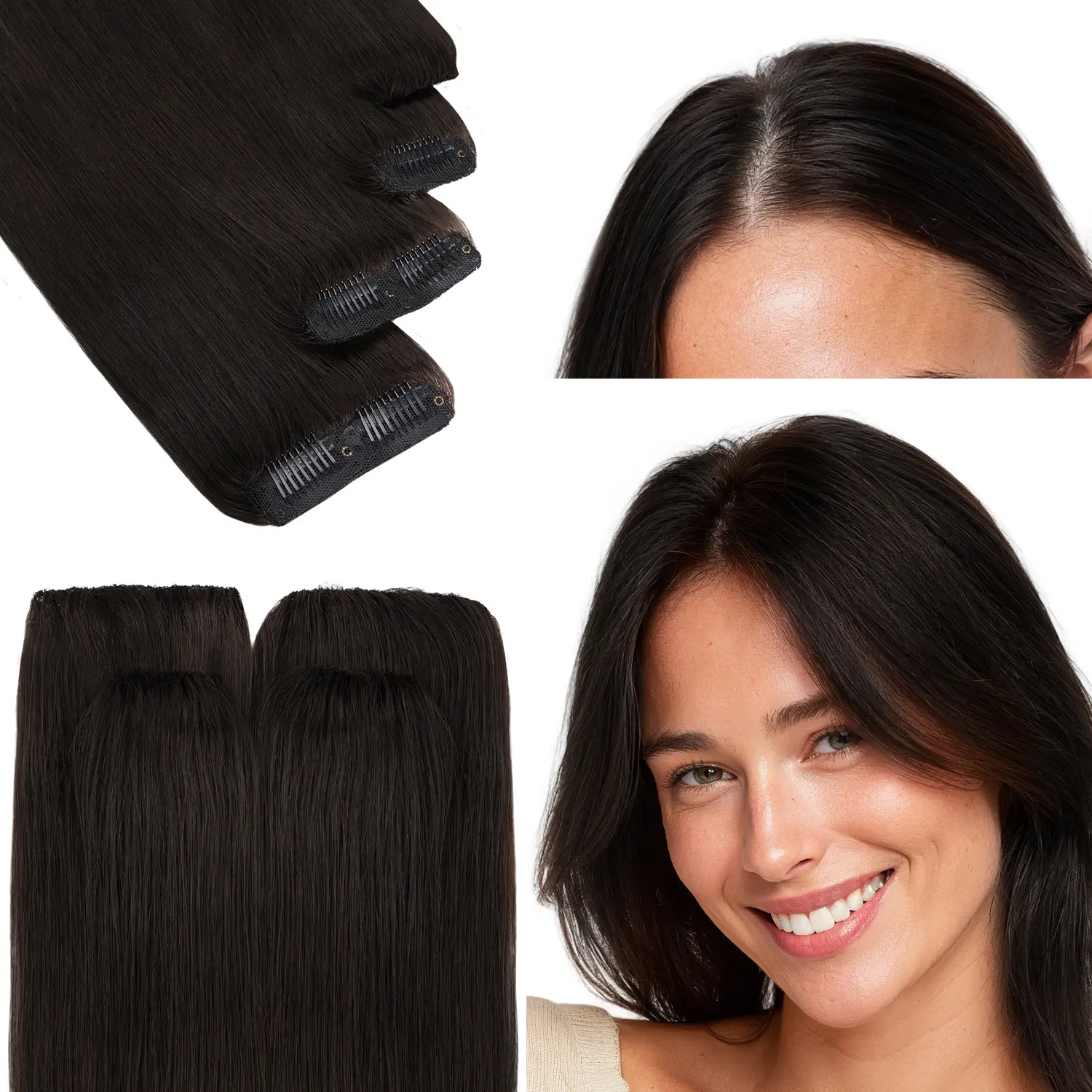 GOO GOO Scalp Hair Fill-Ins Clip-Ins Hair Extensions Natural Coverage for Thinning Areas Remy Human Hair Lightweight and Invisible Straight Natural Summer Hair summer hairstyles #summerwins #SummerFinds