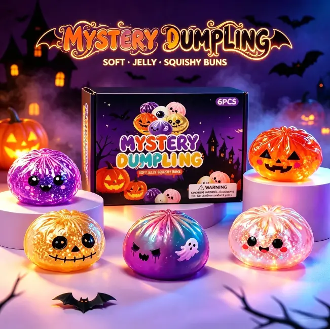 Cute Halloween scary ghost Maruko squeeze toy set, portable stress-relief hand squeeze toys, perfect Halloween party treat bag fillers and holiday gifts Shipping Envelopes Shipping Supplies