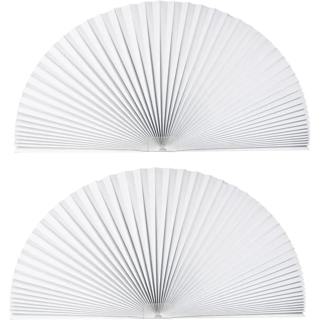 2 count Arch Window Light Filtering Pleated Shade Blinds for semi-Circle Arch Window, 60%-70% Shade, Easy to Cut and Install, 72" x 36", White