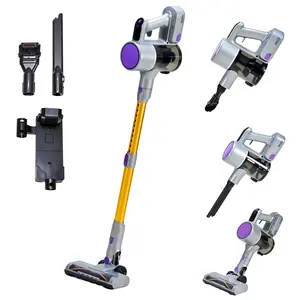 8-Layer Filtration Cordless Vacuum Cleaner with LED Motorized Floor Brush, Lightweight Stick Vacuum 5.7 lbs, 180° Flexible Head for Under Furniture, 3 Attachments for Whole Home & Car Cleaning