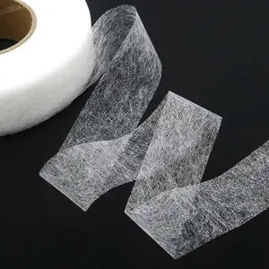 1 Roll Adhesive Hem Tape, Double Sided Sticky No Sew Hem Tape Iron on Fabric Tape Hemming Tape for DIY Clothes Pants Jeans, White