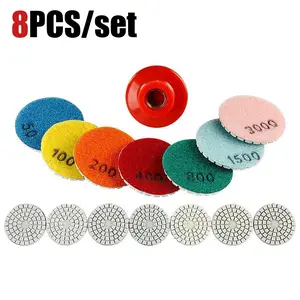 8PCS/Set 2" Diamond Polishing Pads, for Granite, Marble, Quartz, Jade – Angle Grinder Grinding Discs, Stone Countertop Polishing Tools, tools and gadgets for him outdoorfun