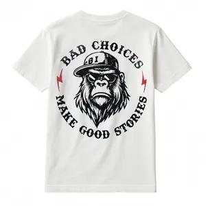 BAD CHOICES MAKE GOOD STORIES Chimpanzee Print Men's T-shirt Short sleeve