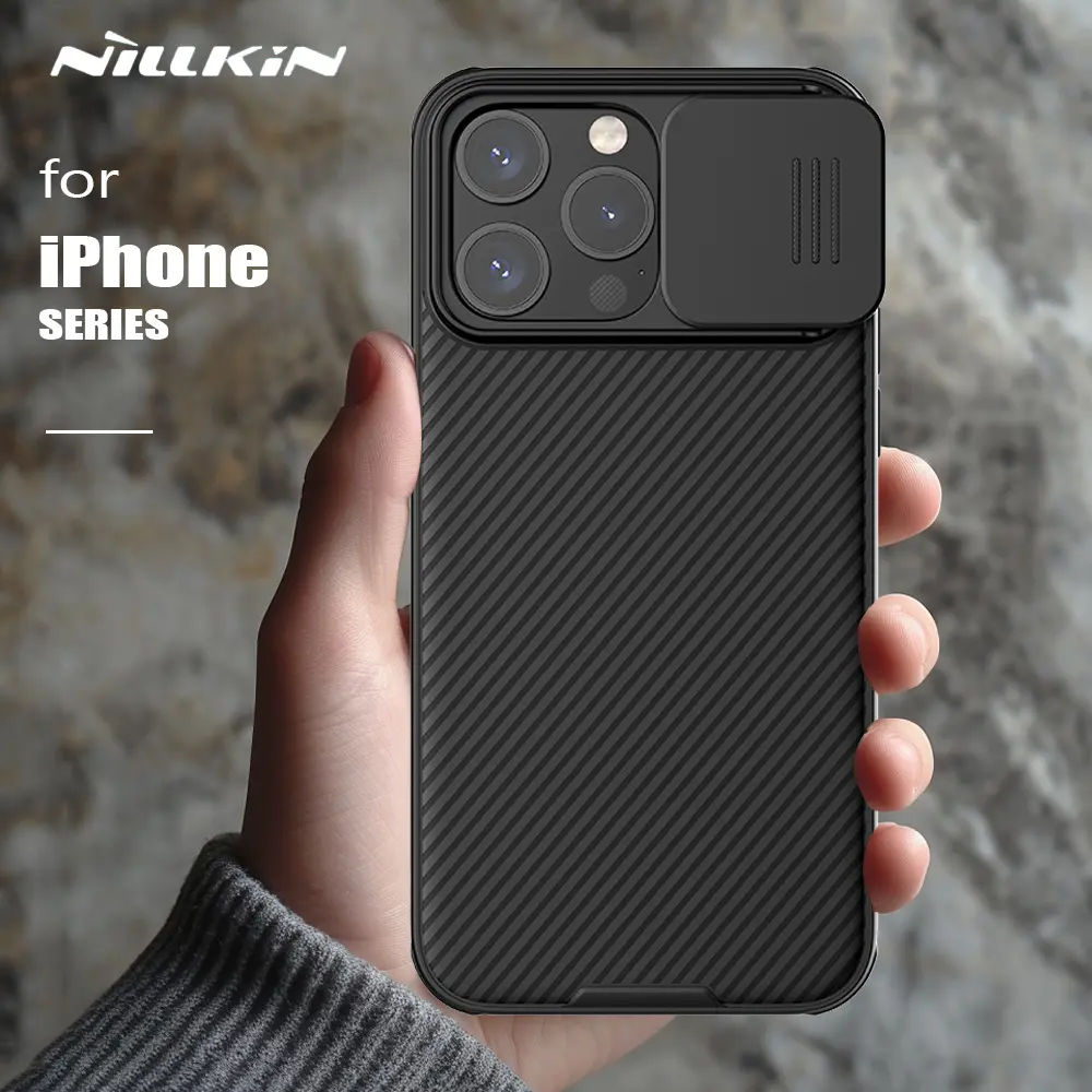 Nillkin CamShield Slide-On Plastic Case - Heavy Duty Protection, Privacy Lens Guard, with Protector for iPhone 15,14 Plus,13,12 Pro Max,12/12 Pro Smartphone Accessory (Sleek Handheld Fit)