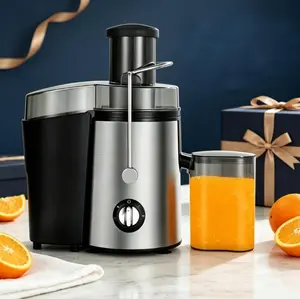 Father’s Day Exclusive 3-Inch Fruit & Vegetable Feed Slot Centrifugal Juicer, wide-mouth centrifugal juicer for fruits and vegetables, easy to clean, stainless steel, BPA-free (black fruit/vegetable juicer gadget for kitchen).