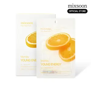 [mixsoon Official Shop] Daily Mask Pack Monday 1Pack (10EA) - Young Energy Mask for tone-up and revitalized skin, Korean Face Mask for Glass Skin