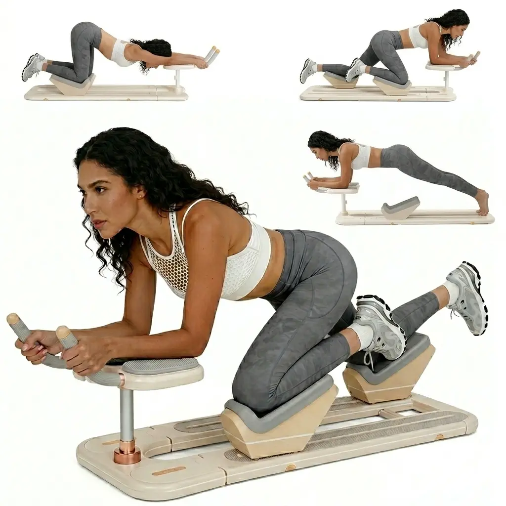 Waist Twist Exercise Machine, Multi-Functional Ab Workout Board, Spine Stretch Trainer for Core Strength, Back & Lower Body Training, Foldable Portable Home Gym Equipment (100KG Capacity) Pilates