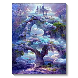 DIY 5D Diamond Painting Set Dream Tree Scenery Full Diamond Mosaic Art Frameless Canvas Wall Decor Home and Kitchen Handmade Gift 30x40cm/11.8x15.7 Inch