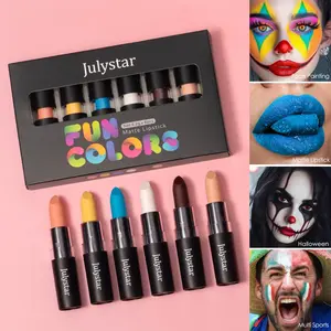 Halloween Makeup Set, 12 Colors Face & Lip Paint Kit, Vintage Style Vampire Lips, Non-Toxic High Pigmentation