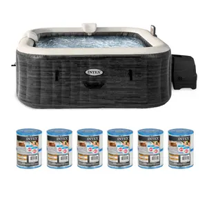 Intex PureSpa Plus Greystone Hot Tub, 94 x 28", w/ S1 Filter Cartridge (12 Pack)