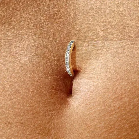 Fashion Polished 14K Plated Belly Button Ring, Navel Reverse Belly Button Jewelry for Women, Body Jewellery, Navel Piercing Jewelry for Anniversaries, Birthdays and Daily Wear