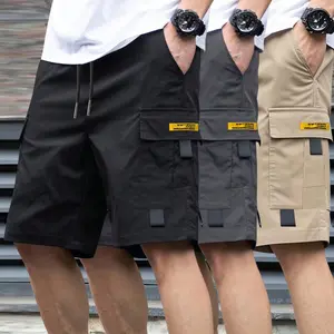 3pcs Men's Solid Color Work Shorts, Lightweight Workwear with Pockets, Fashionable Casual Outdoor Cargo Shorts