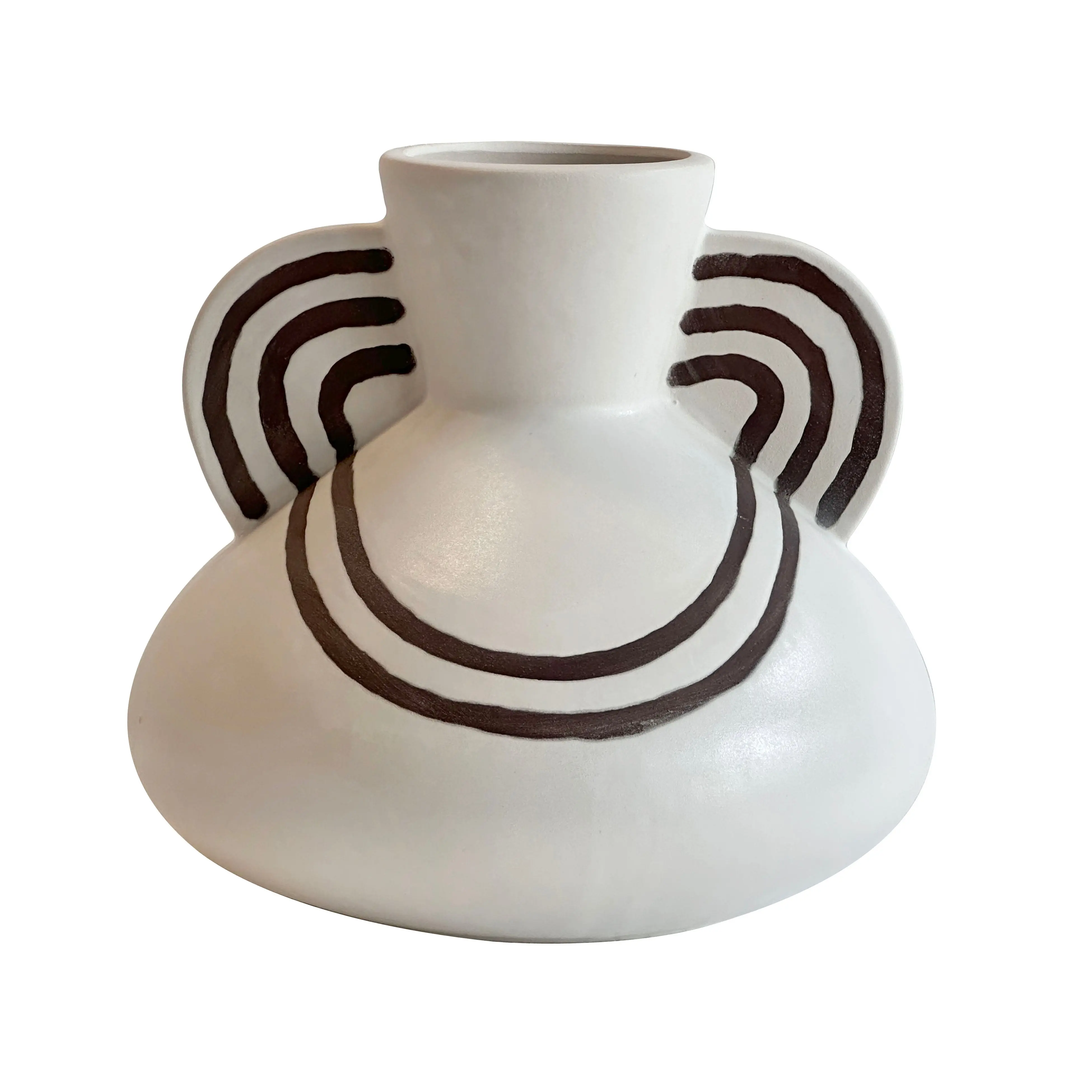 Ceramic Line Art Wide-Bodied Vase Ceramic Line Art Wide-Bodied Vase