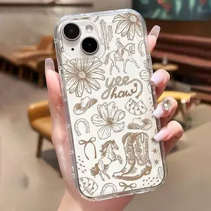 Western Cowboy Pattern Phone Case, Anti-drop Decorative Phone Protector Cover, Phone Accessories Compatible with iPhone