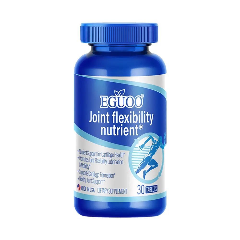 EGUOO Joint Support Dietary Supplement Tablets - Glucosamine, MSM, Chondroitin, Turmeric Extract, Collagen Blend - Bone Health, Cartilage Formation - Prop 65 Safe, 36-Month Shelf Life, Milk-Free - 30 Tablets for Healthy Adults