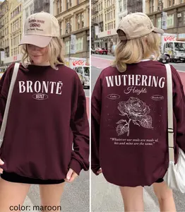 Wuthering Heights Emily Bronte Sweatshirt Retro Classic Gothic Dark Romance Movie Gift Bookish Academia Classic Literature Valentine Gift