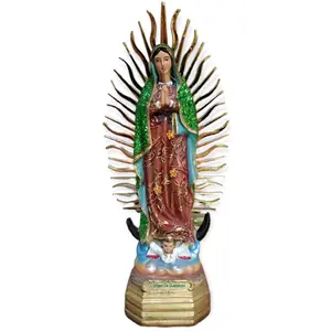 Virgen De Guadalupe 8"-20" inches Tall 25467 Green Glitter Estatua Our Lady Guadalupe Brand New Decor Religious Statue Religious art image, home decor, wall decor, church events, gifts