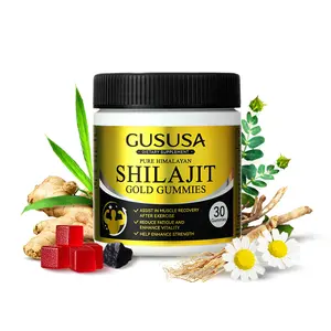 GUSUSA pure Himalayan shil ajit gold gummies 8-in-1 herbal formula, rich in high-purity shilajit resin, Ashwagandha, Gokshura. Enhance energy and regain vitality, relieves fatigue, Suitable for adult men who need to regain their energy - 30 grains