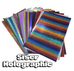 Holographic HTV - 17pc Bundle Pack - 10"x12" Sheets - 1 of each color included - Glitter Heat Transfer Vinyl - Iron on or Heat Press