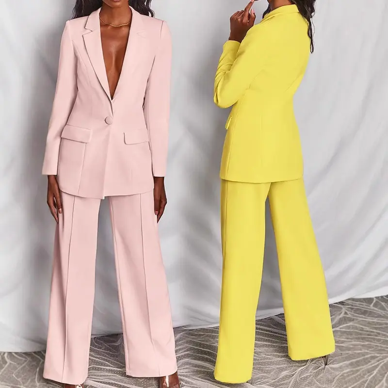 Women's New Stylish 2-Piece Blazer Set, Blazer Outfits, Work Office Clothes, Office Wear, Casual-Professional Daily Use, Two Pieces